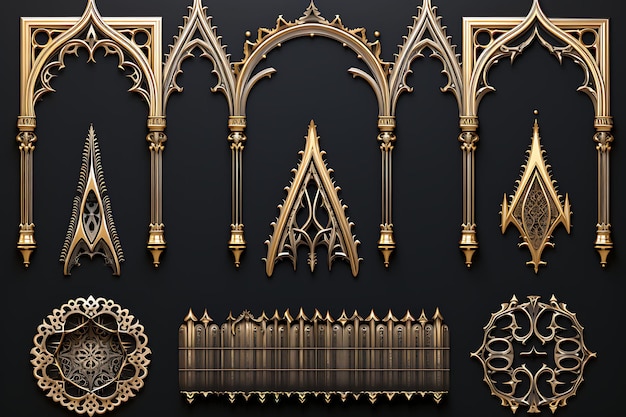 Рамка 2D векторный дизайн Элегантный креатив богато украшенной роскошной золотой картинки Дорогой декоративный