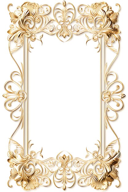 Photo frame 2d vector design elegant creative of an ornate luxurious gold picture expensive decorative