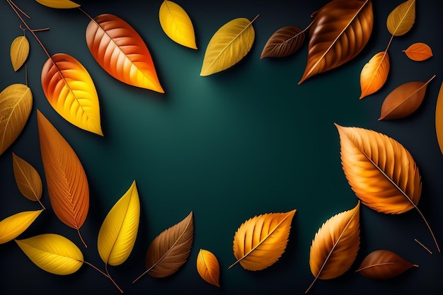 가을이라는 단어가 적힌 단풍의 틀.