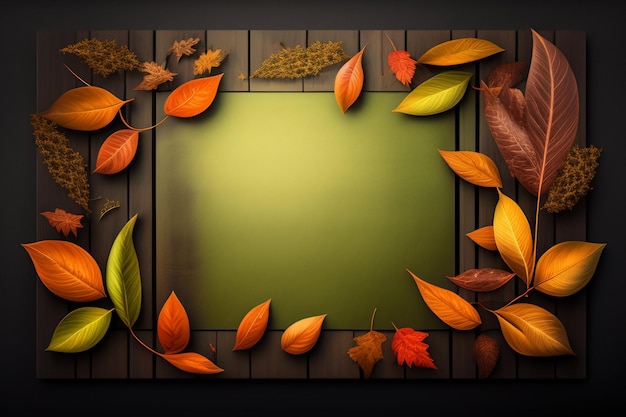 A frame of autumn leaves