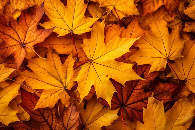 Frame of autumn maple leaves