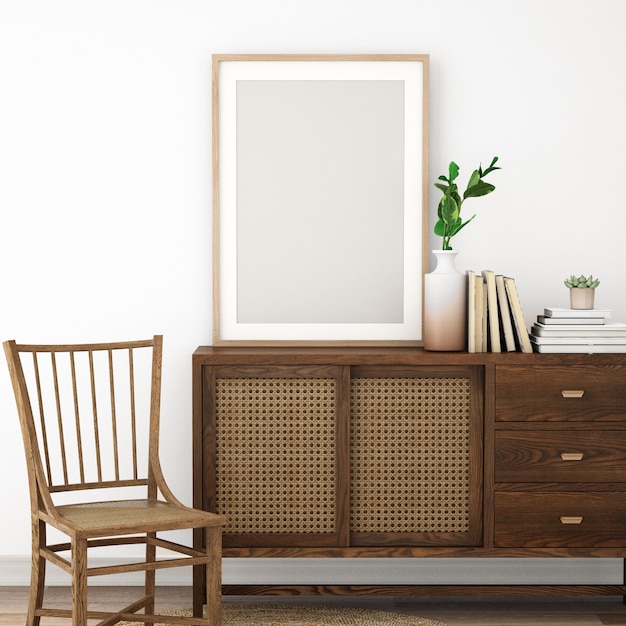 Photo frame on the cabinet