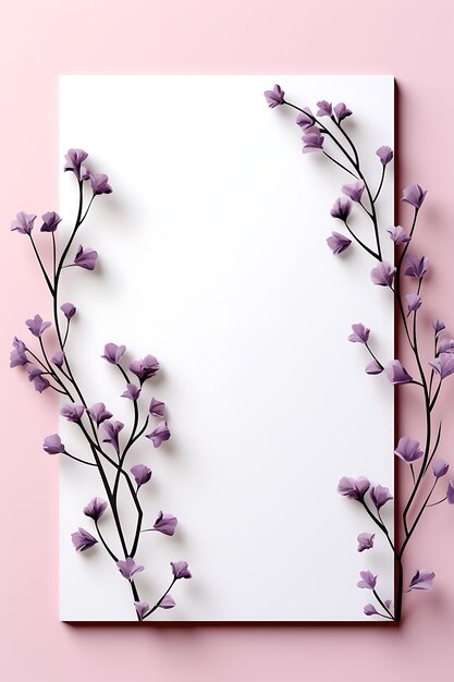 Frame of cardstock paper light purple and blank dreamy pastel color c calm scene natural art