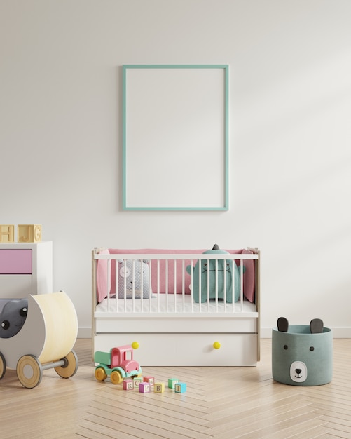 Frame in child room interior