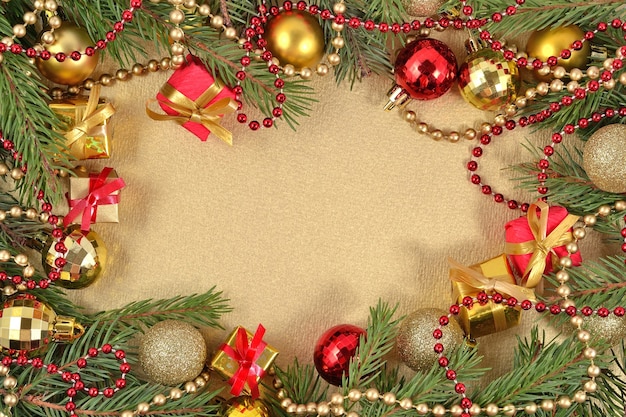 Frame of  christmas decorations for background