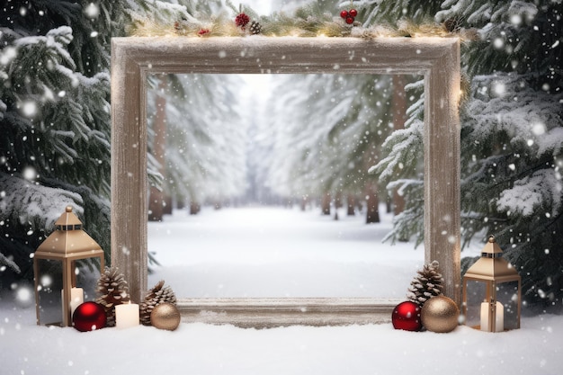 Frame of Christmas with copy space