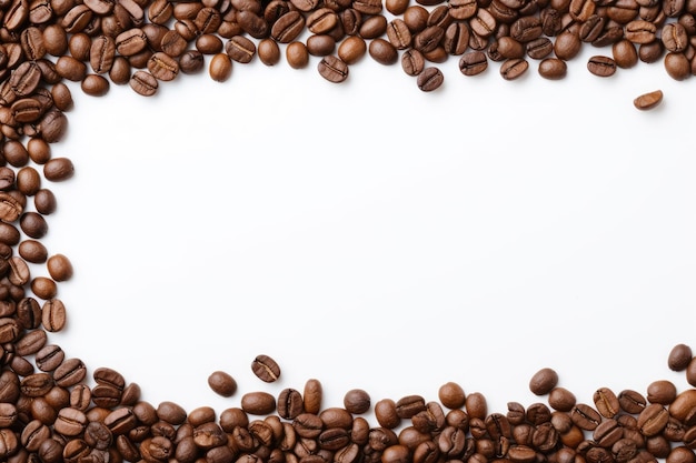 Photo frame of coffee beans with free space