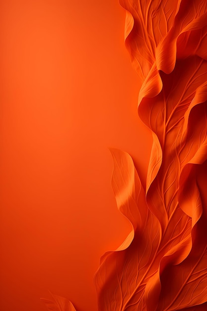 Frame of crepe paper orange and blank fiery red color concept backgro calm scene natural art