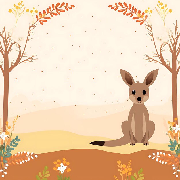 Frame of cute joey kangaroo designed to capture the cuteness for kid 2d flat creative design art