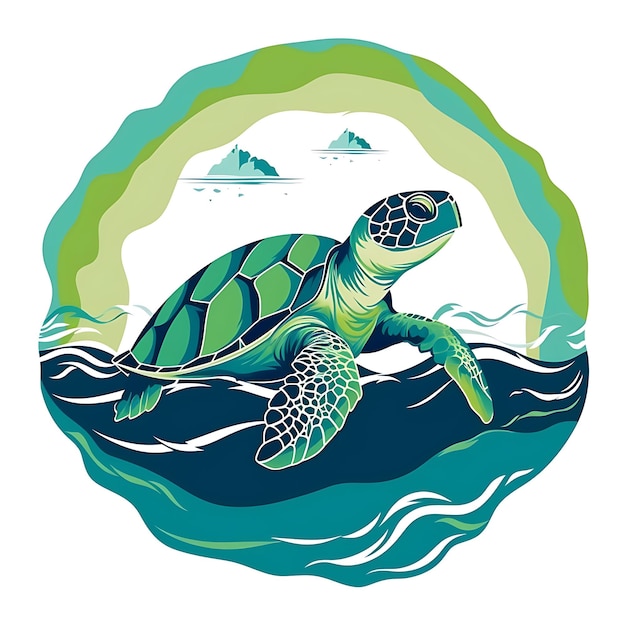 Premium AI Image | Frame of Cute RedEared Slider Turtle Designed in the ...
