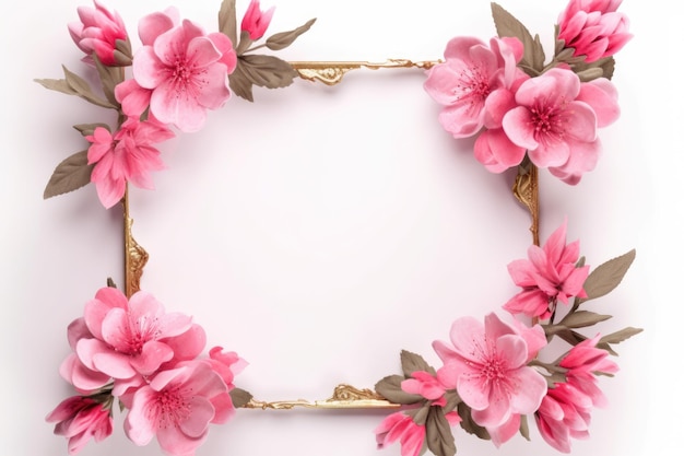 Photo frame designs with beautiful pink flowers