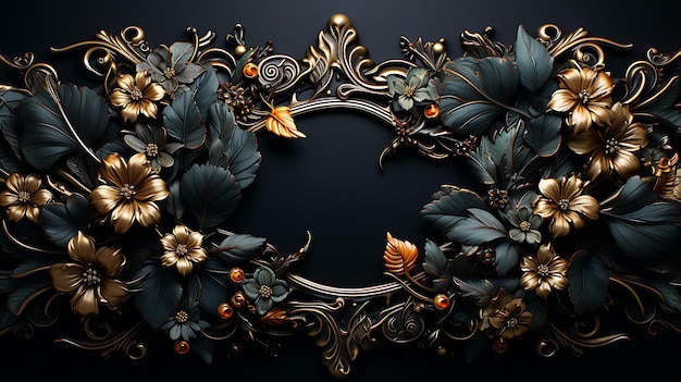 Frame Elegant Ornate Metals met Luxurious HighEnd Jewelry Rendered in 3D voor Sociale Poster