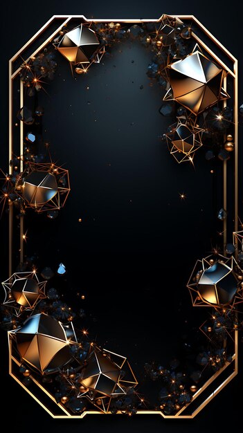 Frame Elegant Ornate Metals with Luxurious HighEnd Jewelry Rendered in 3D for Social Poster