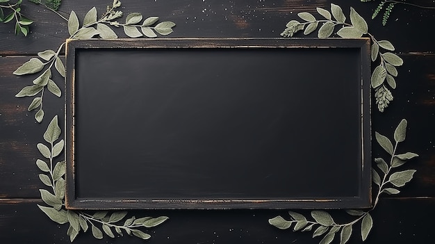 frame floral ornament around the school chalkboard