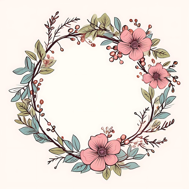 Frame Floral Wreath Scribbles Oval Frame With Flowers Leaves and v Creative Scribbles Decorative