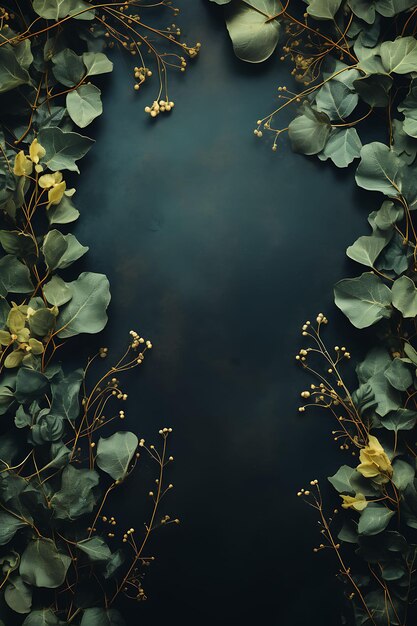 Frame of Flower Dried With Natural and Beauty Scene Top View Photoshoot Creative Aesthetics