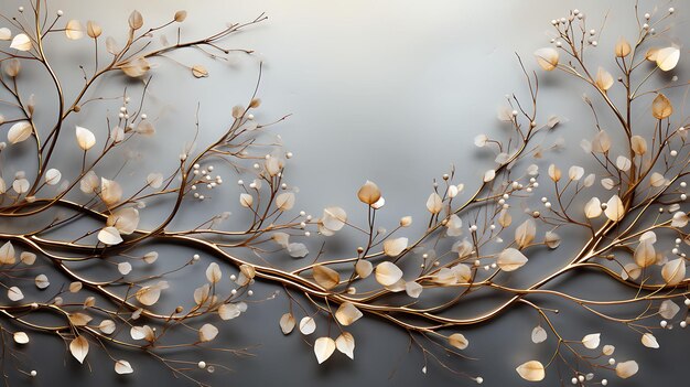 Frame of Flower Dried With Natural and Beauty Scene Top View Photoshoot Creative Aesthetics