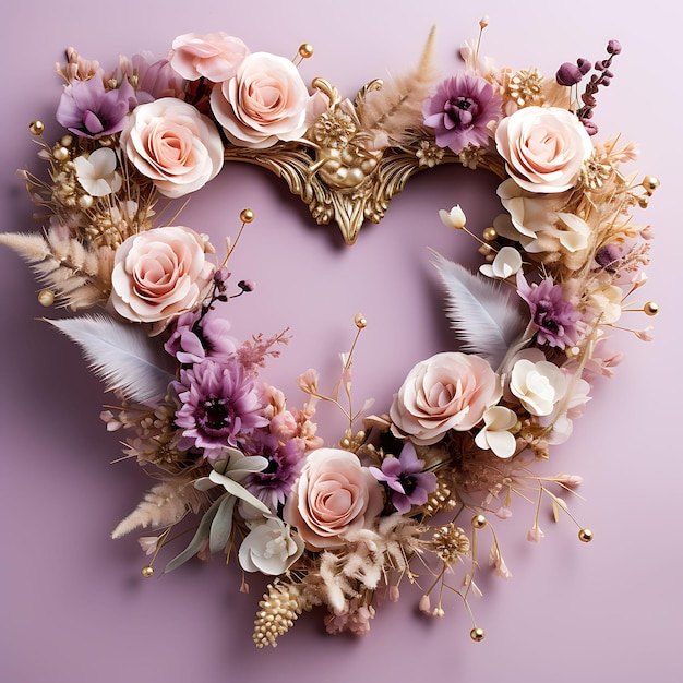 Frame of Flower Dried With Natural and Beauty Scene Top View Photoshoot Creative Aesthetics