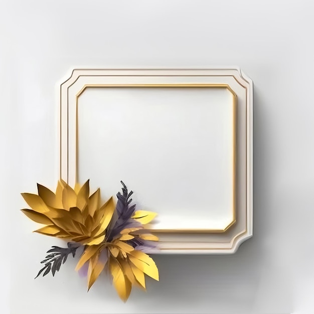 Frame flowers Gold frame with flowers