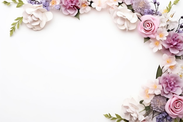 a frame of flowers with a place for text