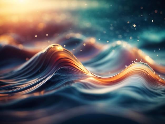 Photo frame of fluidity photorealistic abstract wave in framestyle template