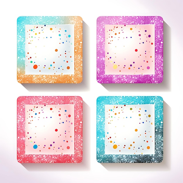 Frame of Foam Paper With Squishy Foam Texture Playful Colorful Frame 2D Flat on White BG Wall Art