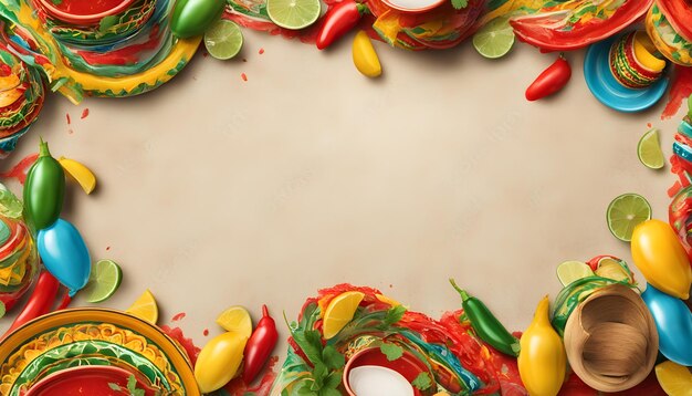 Photo a frame of food that says  peppers  and limes