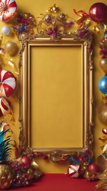 Frame from carnival stuff on yellow