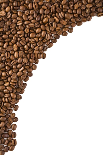 Frame from coffee beans isolated