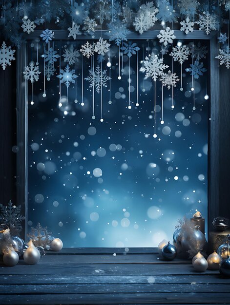 Frame of glowing snowflake decorations transforming new year new year eve concept idea creative