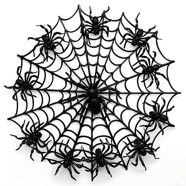 Frame of Gothic Wall Art With Spider and Web Decorations Painted on M CNC Die Cut Outline Tattoo