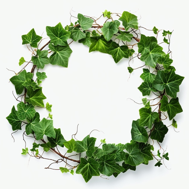 Photo frame of green leaves