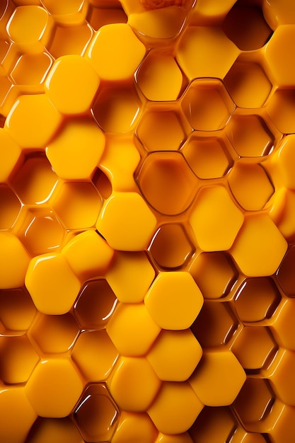 Frame of honeycomb paper yellow and blank honeycomb pattern backgroun social post blank page art