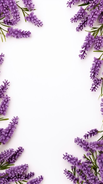 a frame of lavender flowers with the words lavender on it.