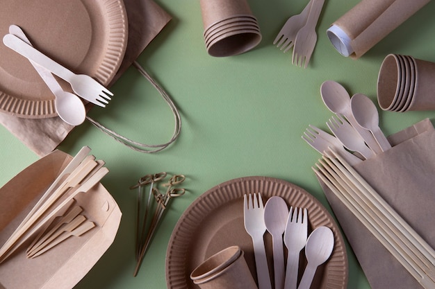 Biodegradable Paper Plates With Bamboo Forks 7 - Temu