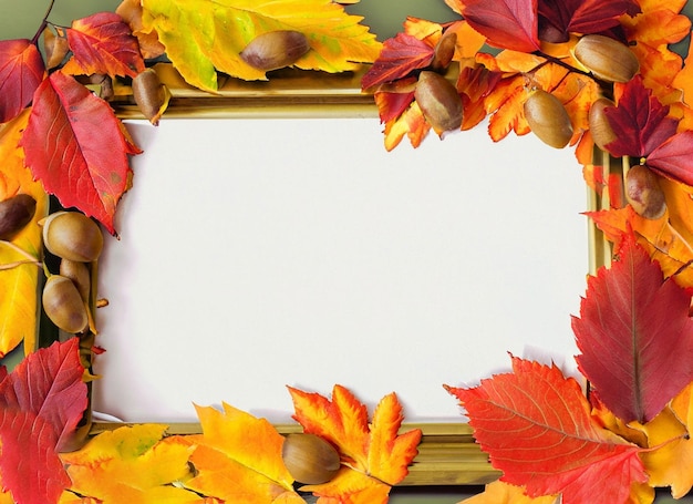 Frame made from autumn leaves