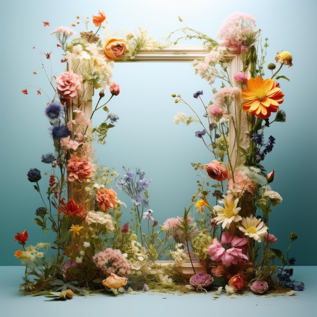 A Frame Made Out of Wild Flowers