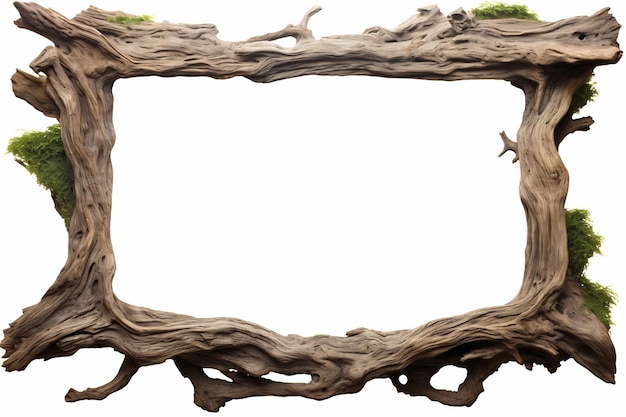 a frame made of wood with a tree branch on it.