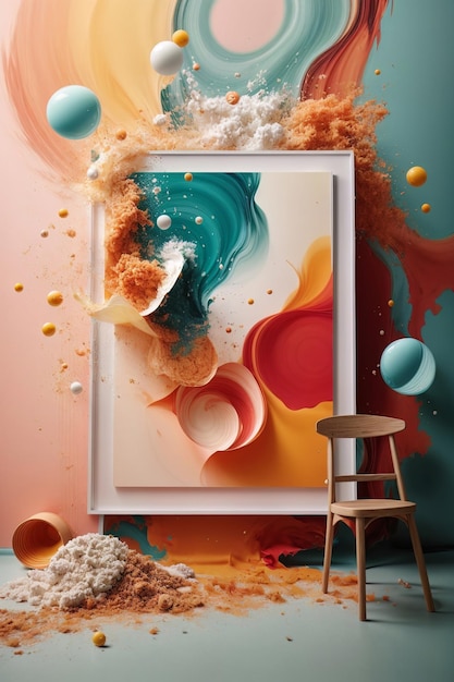 Foto frame met abstracte vorm en kleur