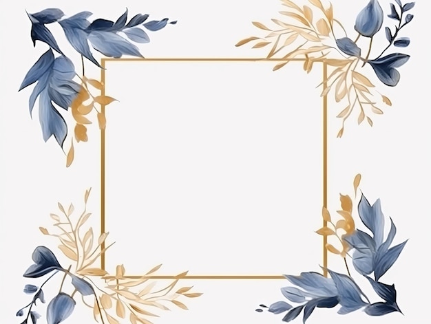 Frame met bladeren en bloemen mock-up ontwerp