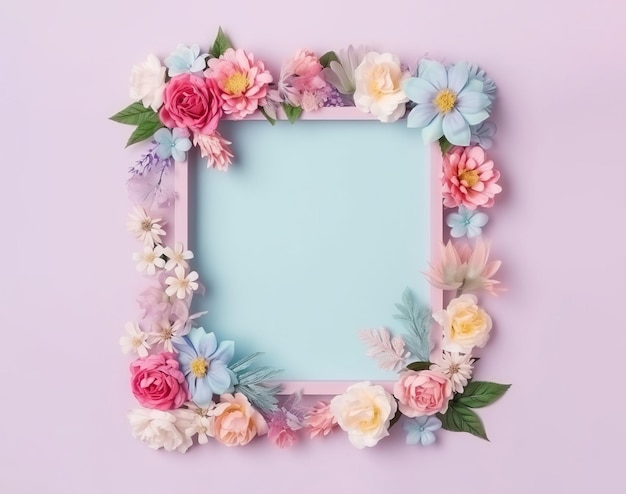 Frame met bloemendecoratie Generatieve AI