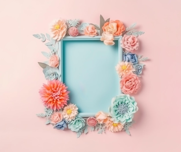 Frame met bloemendecoratie Generatieve AI