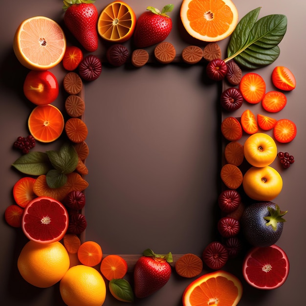 Frame met fruit en bessen