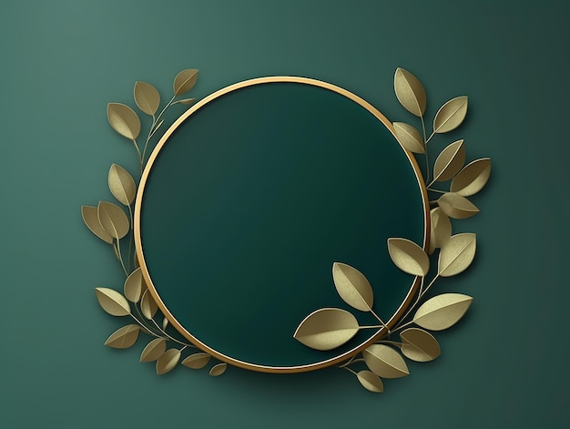 Frame mock up with leaves and flowers