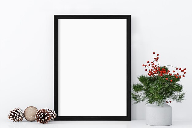 Frame mockup christmas a4