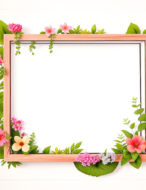 Photo frame mockup flower