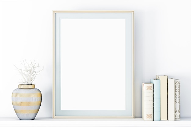 Frame mockup in de woonkamer A4