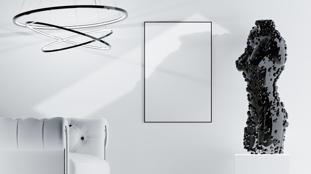 Frame mockup in een modern interieur