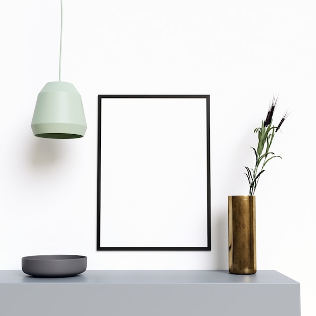 Frame mockup interieur met decoratie