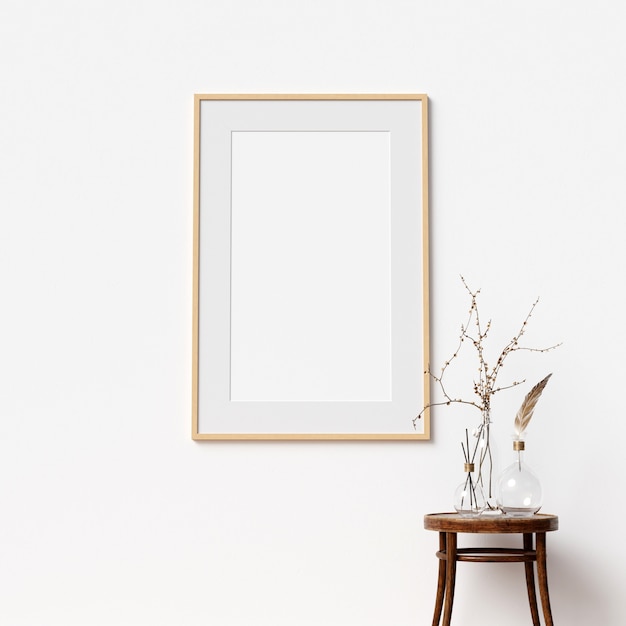 Frame mockup interieur met decoratie